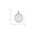 FJC Finejewelers 14 kt White Gold Bright Cut  .011 Gauge Engraveable Scalloped Disc Charm 29 mm x 24 mm