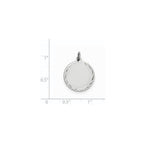 FJC Finejewelers 14 kt White Gold Bright Cut  .011 Gauge Engraveable Scalloped Disc Charm 23 mm x 18 mm
