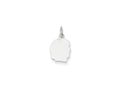 FJC Finejewelers 14 kt White Gold Personalized White Plain Small.011 Depth Facing Right Engravable Girl Charm 18 x 10 mm