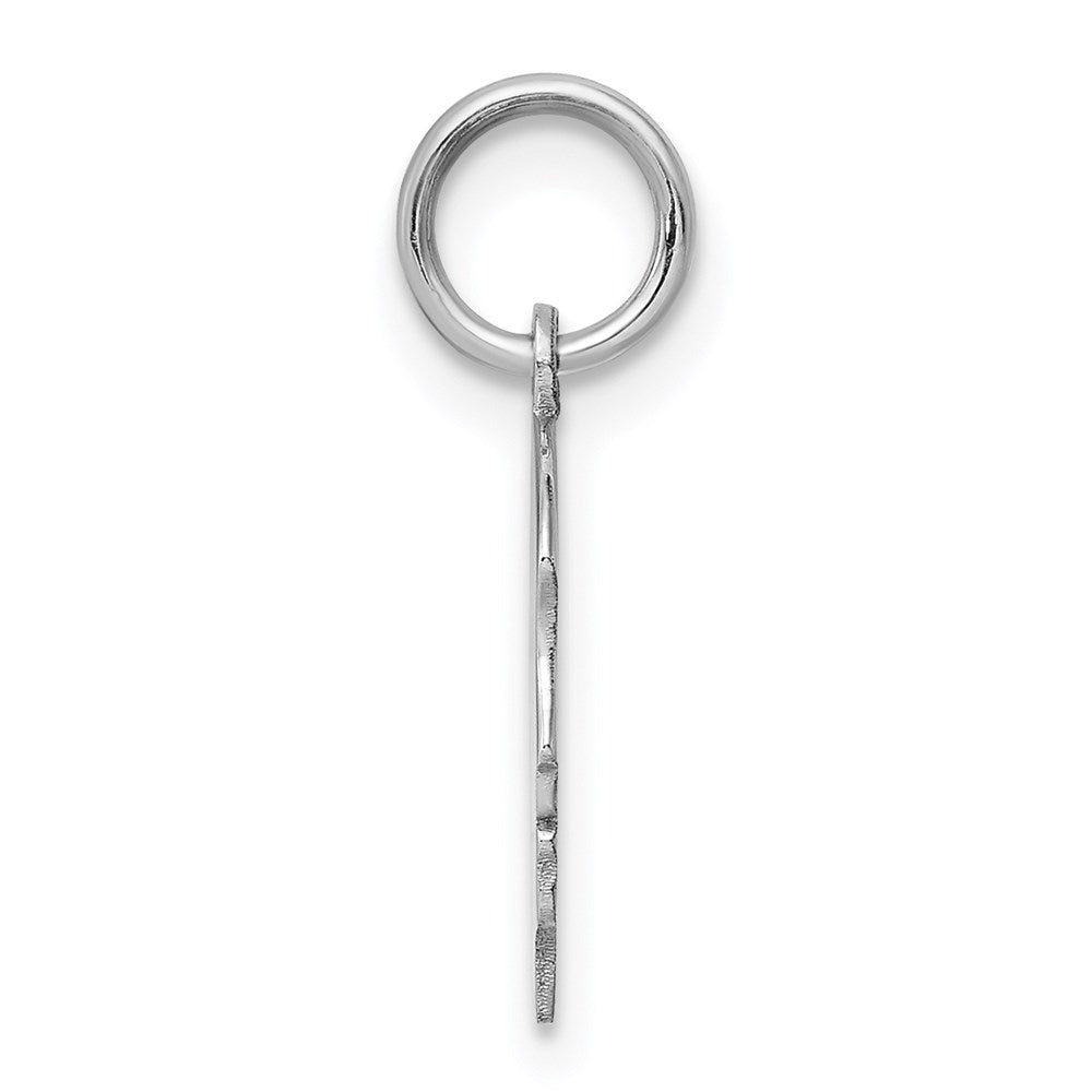 FJC Finejewelers 14 kt White Gold Personalized White Plain Small.018 Depth Facing Right Engravable Girl Charm 18 x 10 mm