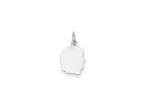 FJC Finejewelers 14 kt White Gold Personalized White Plain Small.027 Depth Facing Right Engravable Girl Charm 18 x 10 mm