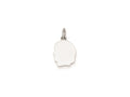 FJC Finejewelers 14 kt White Gold Personalized White Plain Small.011 Depth Facing Left Engravable Girl Charm 18 x 10 mm