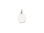 FJC Finejewelers 14 kt White Gold Personalized White Plain Small.027 Depth Facing Left Engravable Girl Charm 18 x 10 mm