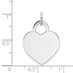 FJC Finejewelers 14 kt White Gold Personalized Large Engravable Heart 25 x 18 mm