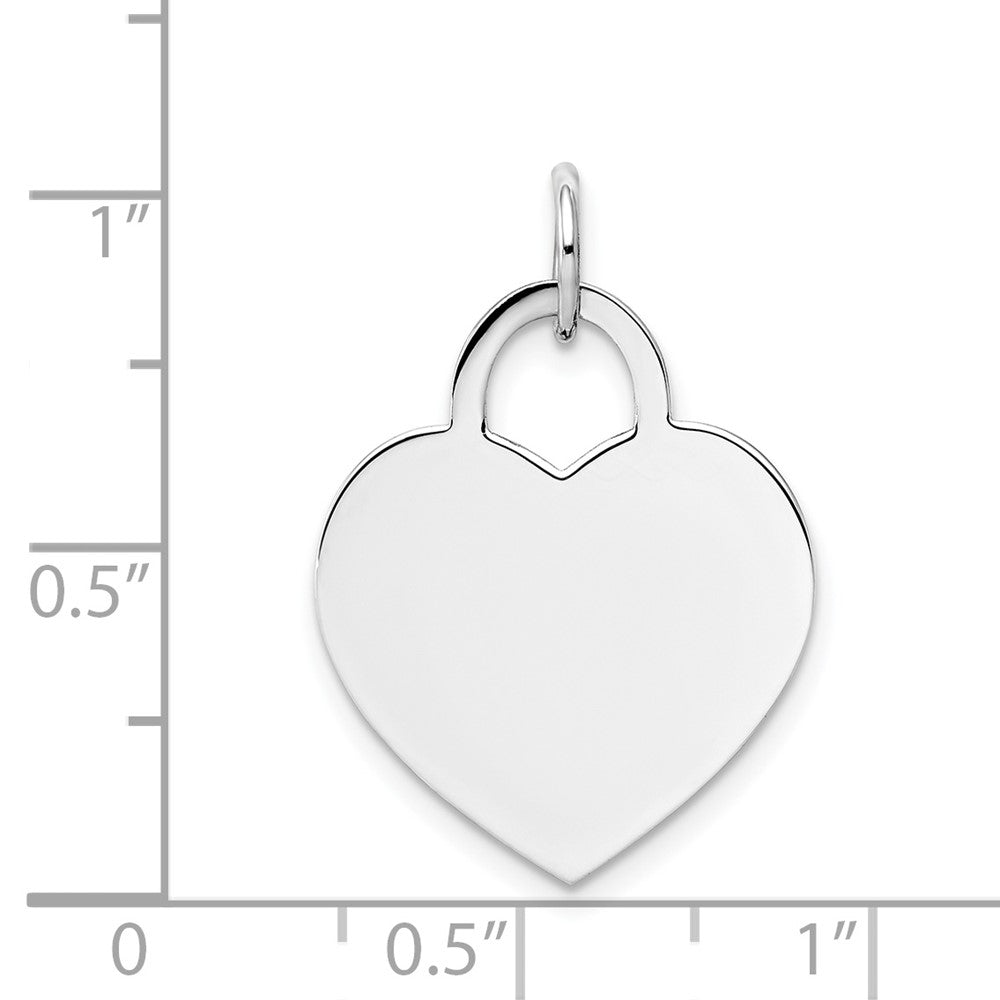 FJC Finejewelers 14 kt White Gold Personalized Large Engravable Heart 25 x 18 mm
