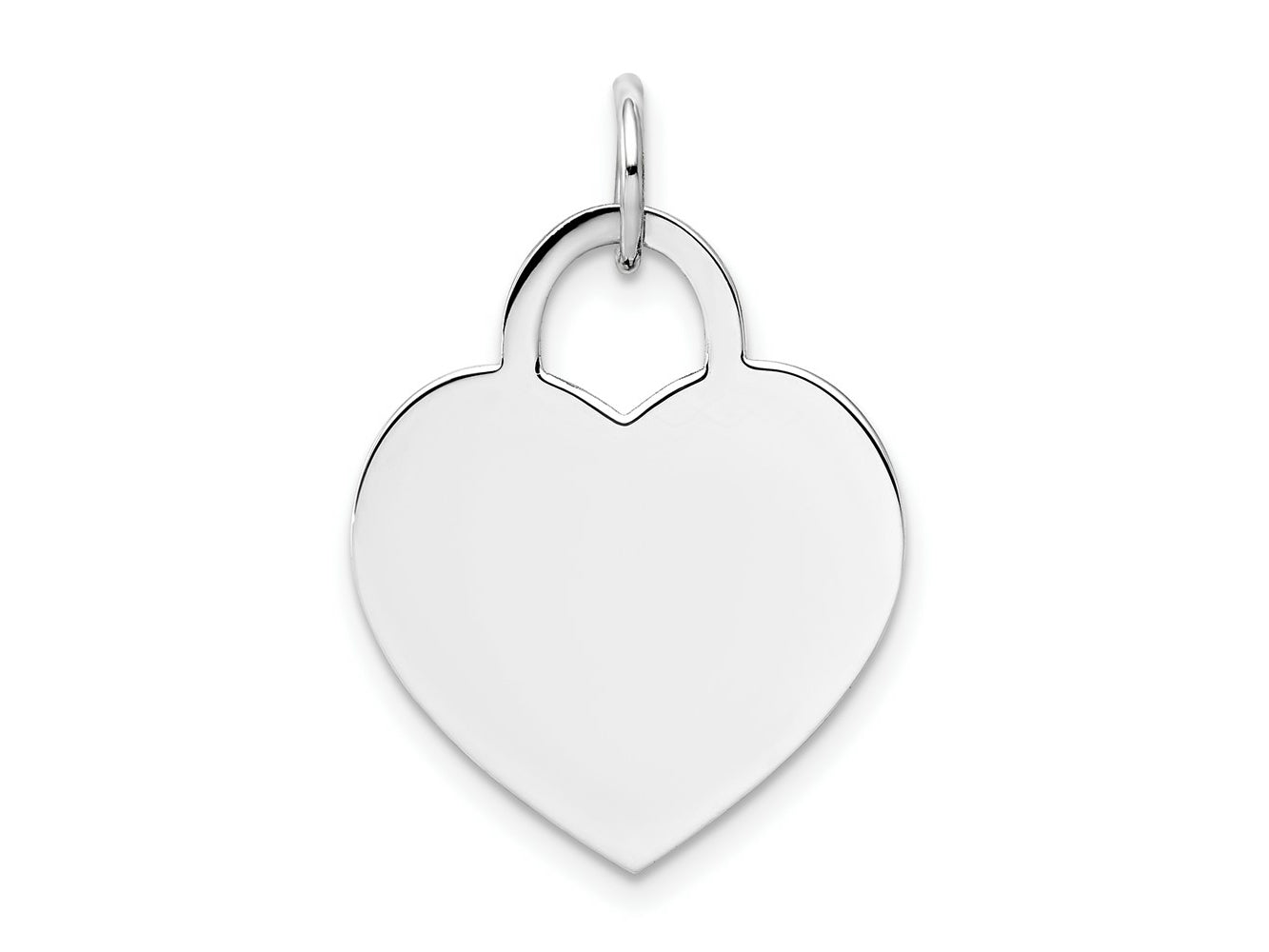 FJC Finejewelers 14 kt White Gold Personalized Large Engravable Heart 25 x 18 mm