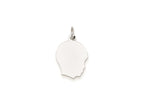 FJC Finejewelers 14 kt White Gold Personalized White Plain Medium.009 Depth Facing Right Engravable Boy Charm 22 x 13 mm