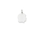 FJC Finejewelers 14 kt White Gold Personalized White Plain Medium.013 Depth Facing Right Engravable Girl Charm 22 x 13 m