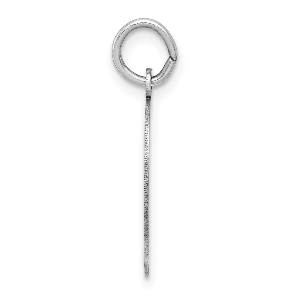 FJC Finejewelers 14 kt White Gold Personalized White Plain Medium.018 Depth Facing Left Engravable Boy Charm 22 x 13 mm