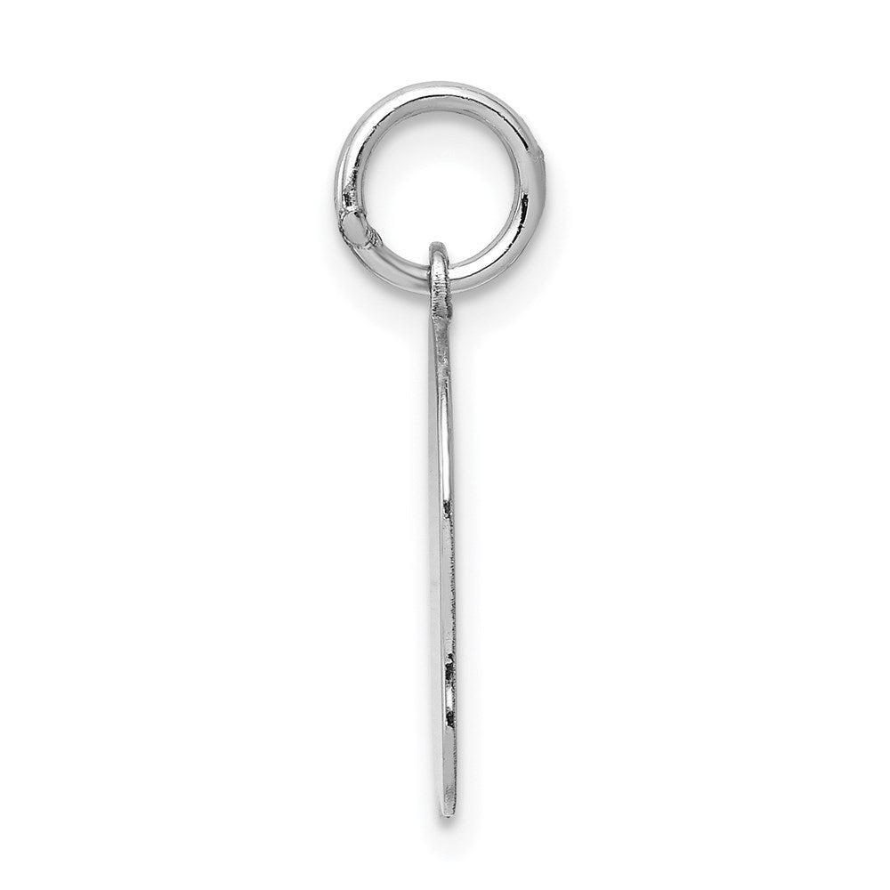 FJC Finejewelers 14 kt White Gold Personalized White Plain Medium.018 Depth Facing Left Engravable Girl Charm 22 x 13 mm