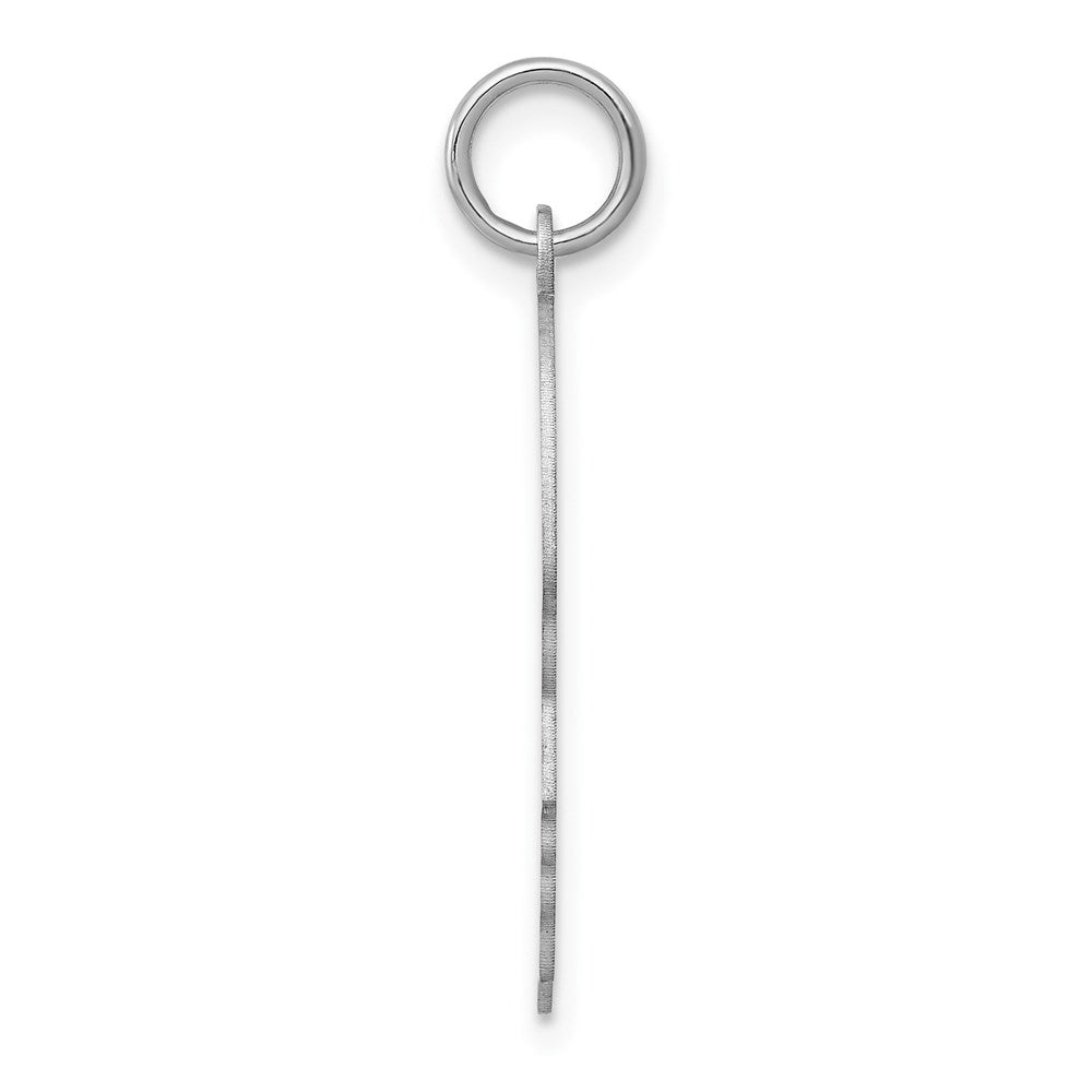 FJC Finejewelers 14 kt White Gold Personalized White Plain Medium.018 Depth Facing Right Engravable Boy Charm 27 x 17 mm