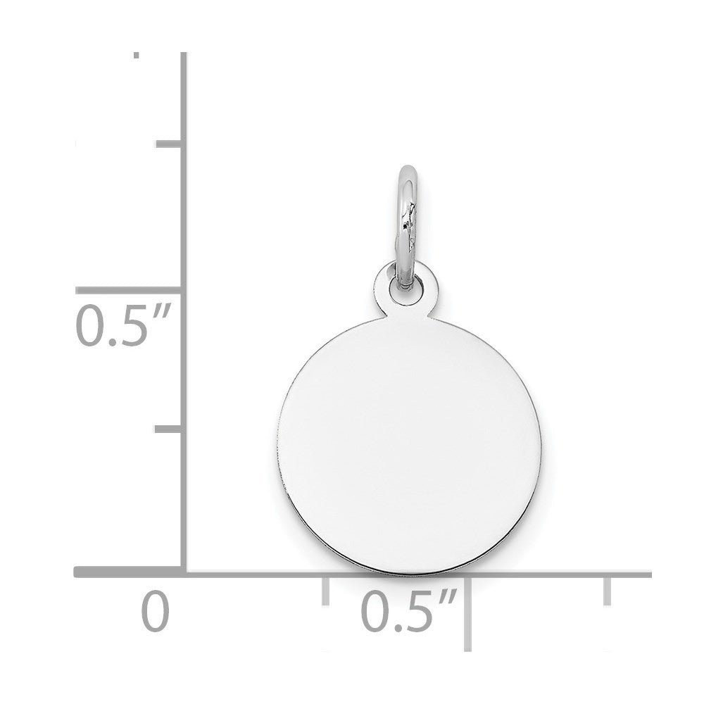 FJC Finejewelers 14 kt White Gold Personalized Round Disc Charm 19 mm x 12 mm