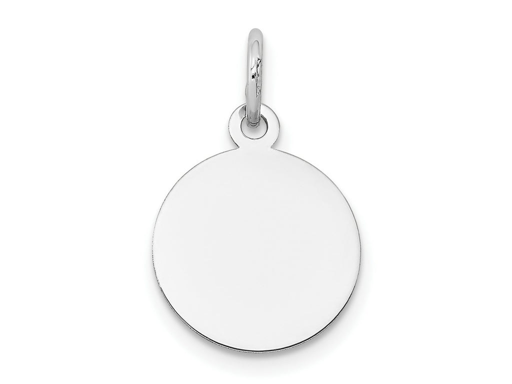 FJC Finejewelers 14 kt White Gold Personalized Round Disc Charm 19 mm x 12 mm