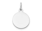 FJC Finejewelers 14 kt White Gold Personalized Round Disc Charm 19 mm x 12 mm