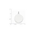 FJC Finejewelers 14 kt White Gold Personalized Round Disc Charm 29 mm x 22 mm