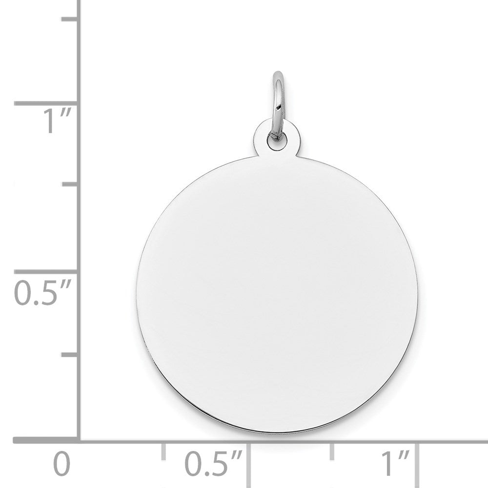 FJC Finejewelers 14 kt White Gold Round Personalized Disc Charm 29 x 22mm