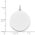 FJC Finejewelers 14 kt White Gold Round Personalized Disc Charm 29 x 22mm