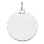 FJC Finejewelers 14 kt White Gold Round Personalized Disc Charm 29 x 22mm
