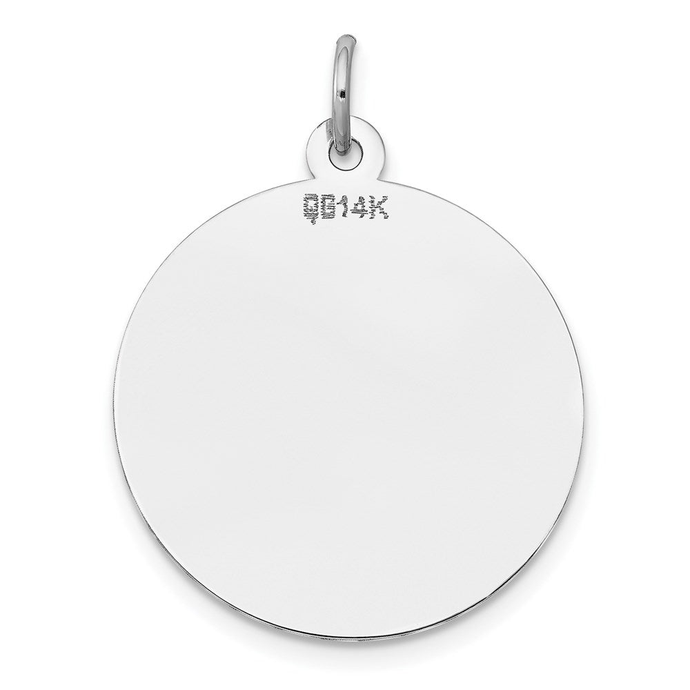 FJC Finejewelers 14 kt White Gold Round Personalized Disc Charm 29 x 22mm