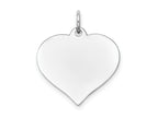 FJC Finejewelers 14 kt White Gold Heart Disc Charm 23 mm x 18 mm