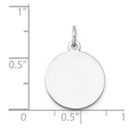 FJC Finejewelers 14 kt White Gold Personalized Plain .018 Gauge Circular Engravable Disc Charm 21 x 15 mm