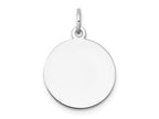 FJC Finejewelers 14 kt White Gold Personalized Plain .018 Gauge Circular Engravable Disc Charm 21 x 15 mm