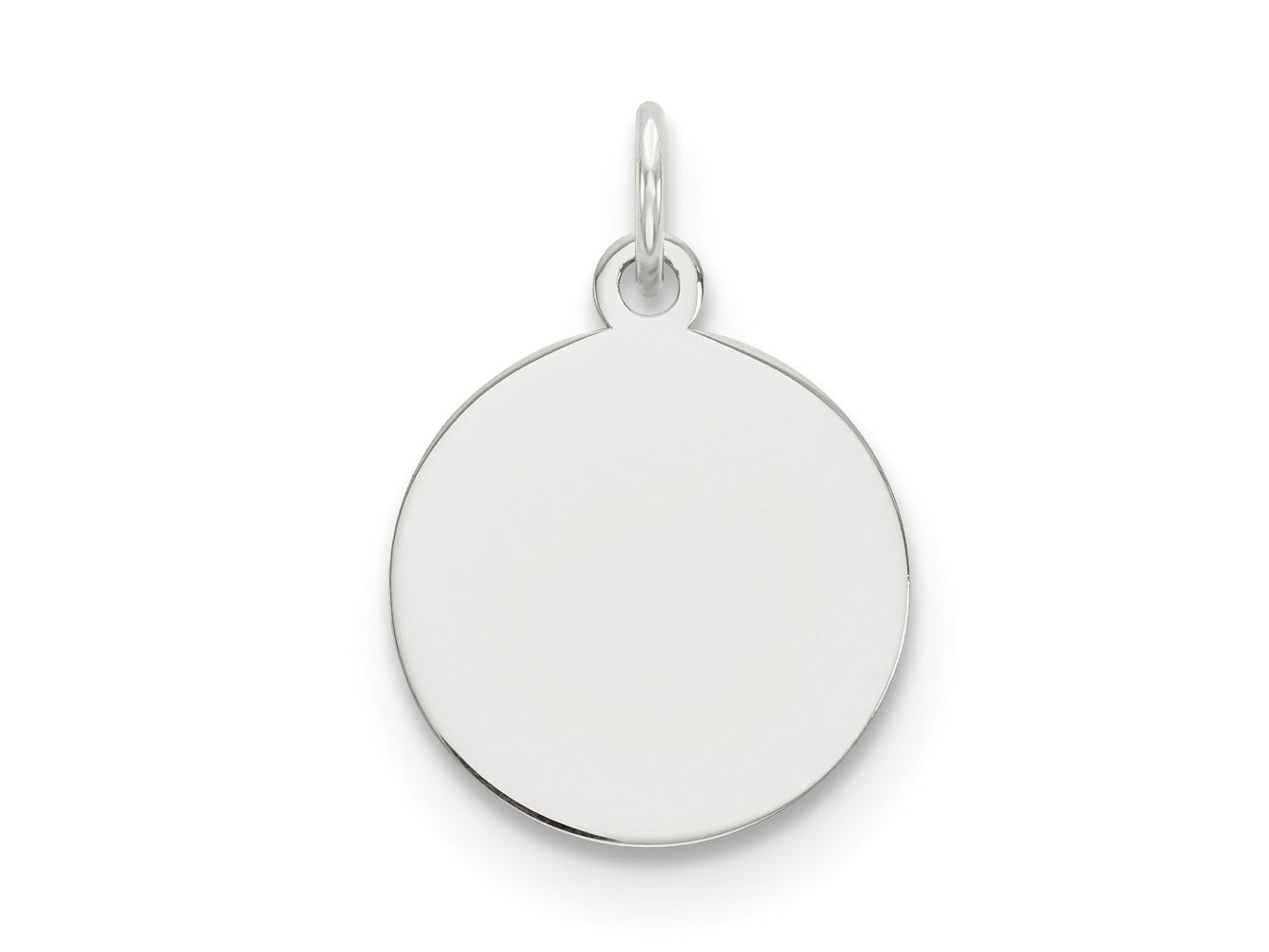 FJC Finejewelers 14 kt White Gold Personalized Plain .027 Gauge Circular Engravable Disc Charm 21 x 15 mm