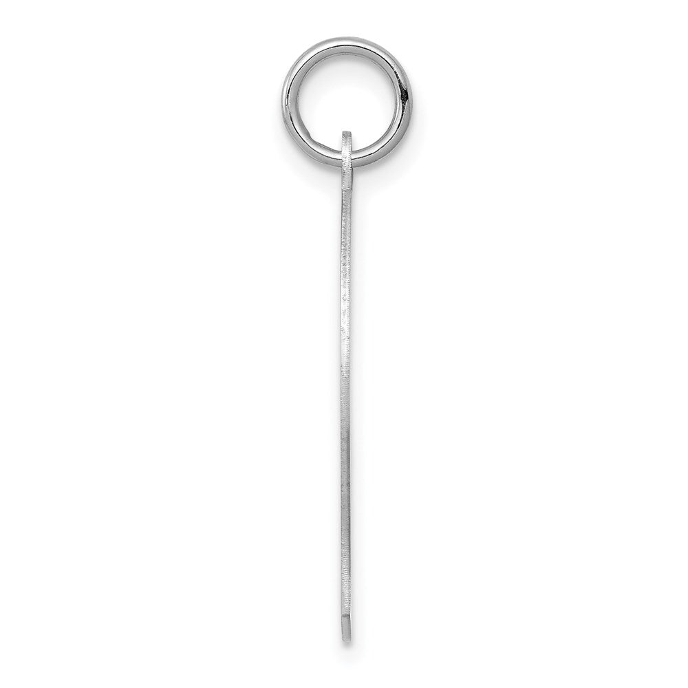 FJC Finejewelers 14 kt White Gold Personalized White Plain Medium.018 Depth Facing Left Engravable Boy Charm 27 x 17 mm