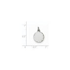 FJC Finejewelers 14 kt White Gold Bright Cut Etched .009 Gauge Engraveable Round Disc Charm 20 mm x 13 mm