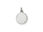 FJC Finejewelers 14 kt White Gold Bright Cut Etched .009 Gauge Engraveable Round Disc Charm 20 mm x 13 mm