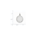 FJC Finejewelers 14 kt White Gold Bright Cut Etched .009 Gauge Engraveable Round Disc Charm 23 mm x 16 mm