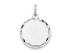 FJC Finejewelers 14 kt White Gold Bright Cut Etched .018 Gauge Engraveable Round Disc Charm 23 mm x 16 mm