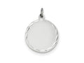 FJC Finejewelers 14 kt White Gold Bright Cut Etched .011 Gauge Engraveable Round Disc Charm 27 mm x 19 mm