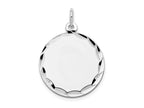 FJC Finejewelers 14 kt White Gold Bright Cut Etched .018 Gauge Engraveable Round Disc Charm 27 mm x 19 mm