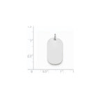 FJC Finejewelers 14 kt White Gold Plain .009 Gauge Engraveable Dog Tag Charm 26 mm x 14 mm