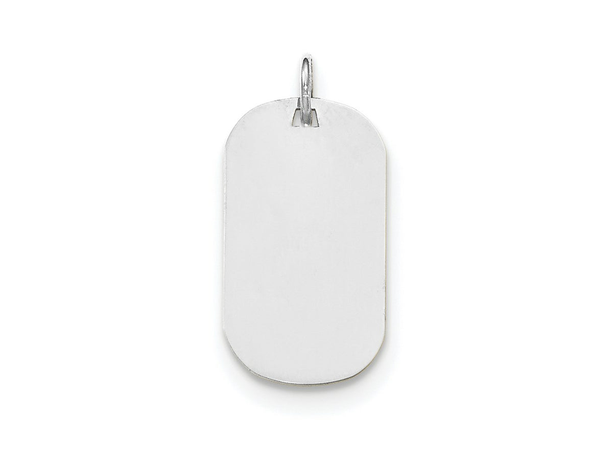 FJC Finejewelers 14 kt White Gold Plain .009 Gauge Engraveable Dog Tag Charm 26 mm x 14 mm