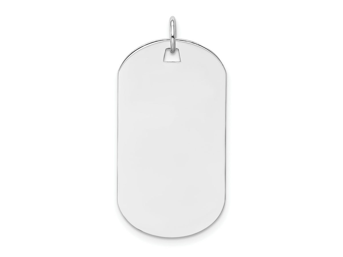 FJC Finejewelers 14 kt White Gold Plain .027 Gauge Engraveable Dog Tag Disc Charm 33 mm x 16 mm