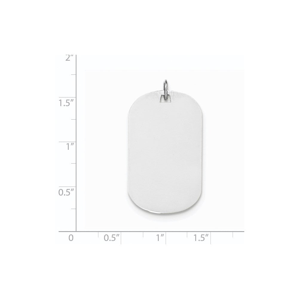 FJC Finejewelers 14 kt White Gold Plain .013 Gauge Engraveable Dog Tag Disc Charm 37 mm x 20 mm
