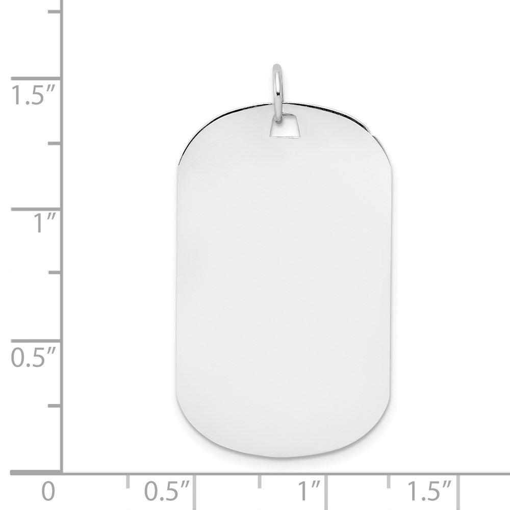 FJC Finejewelers 14 kt White Gold Plain .018 Gauge Engraveable Dog Tag Disc Charm 37 mm x 20 mm