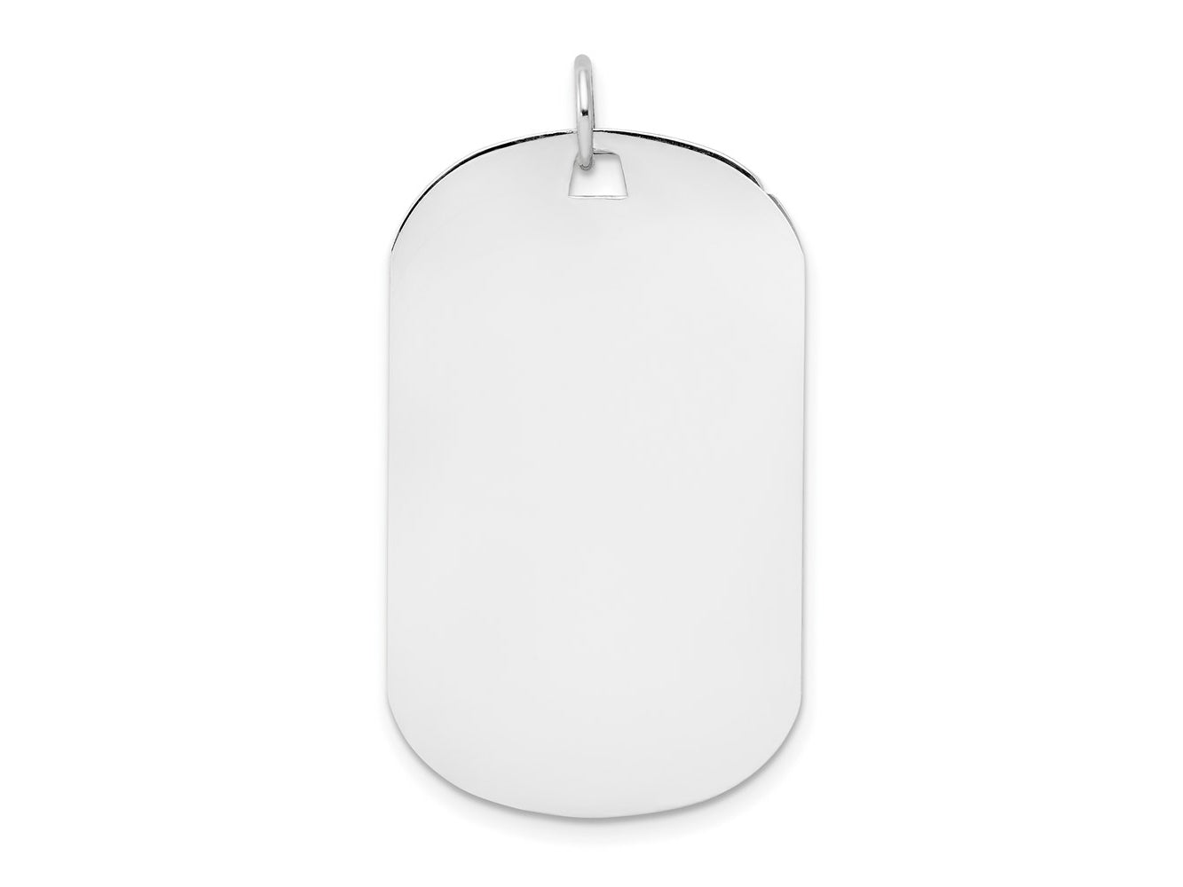 FJC Finejewelers 14 kt White Gold Plain .018 Gauge Engraveable Dog Tag Disc Charm 37 mm x 20 mm