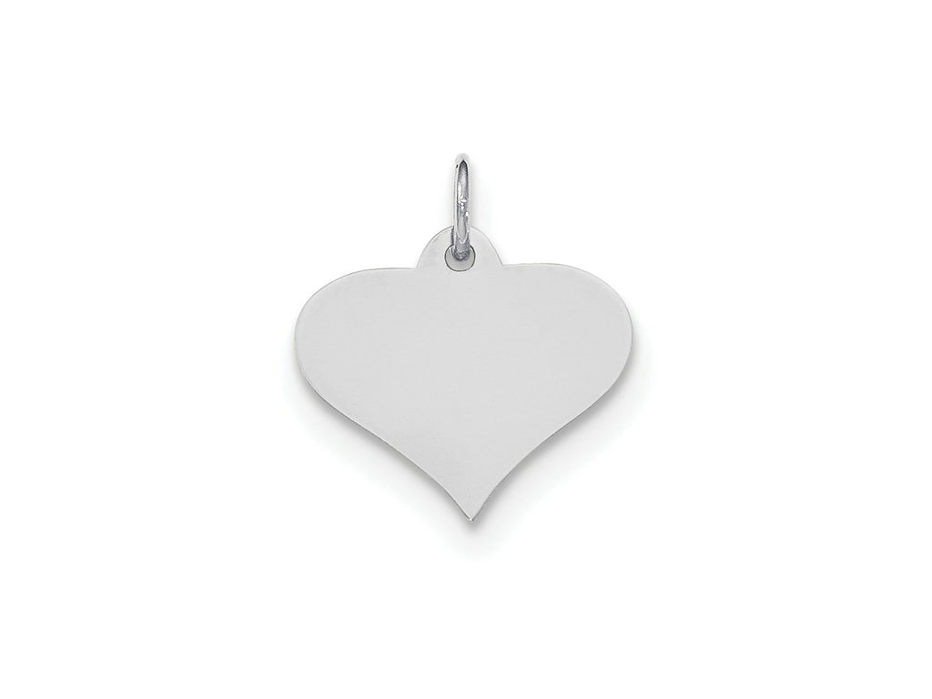 FJC Finejewelers 14 kt White Gold Plain .011 Gauge Engraveable Heart Disc Charm 19 mm x 18 mm