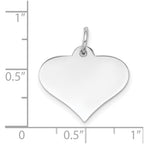 FJC Finejewelers 14 kt White Gold Plain .018 Gauge Engraveable Heart Disc Charm 21 mm x 19 mm