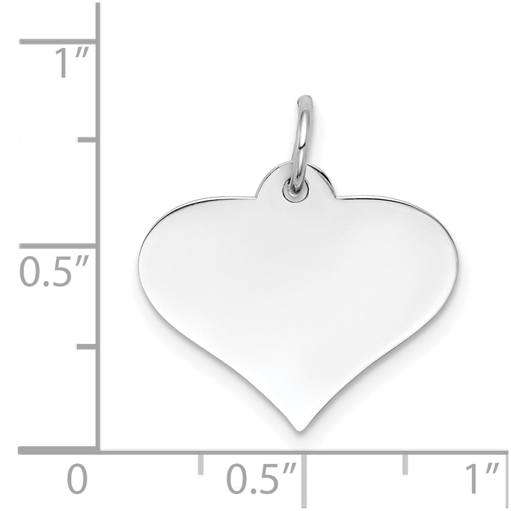 FJC Finejewelers 14 kt White Gold Plain .018 Gauge Engraveable Heart Disc Charm 21 mm x 19 mm