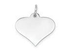 FJC Finejewelers 14 kt White Gold Plain .018 Gauge Engraveable Heart Disc Charm 21 mm x 19 mm