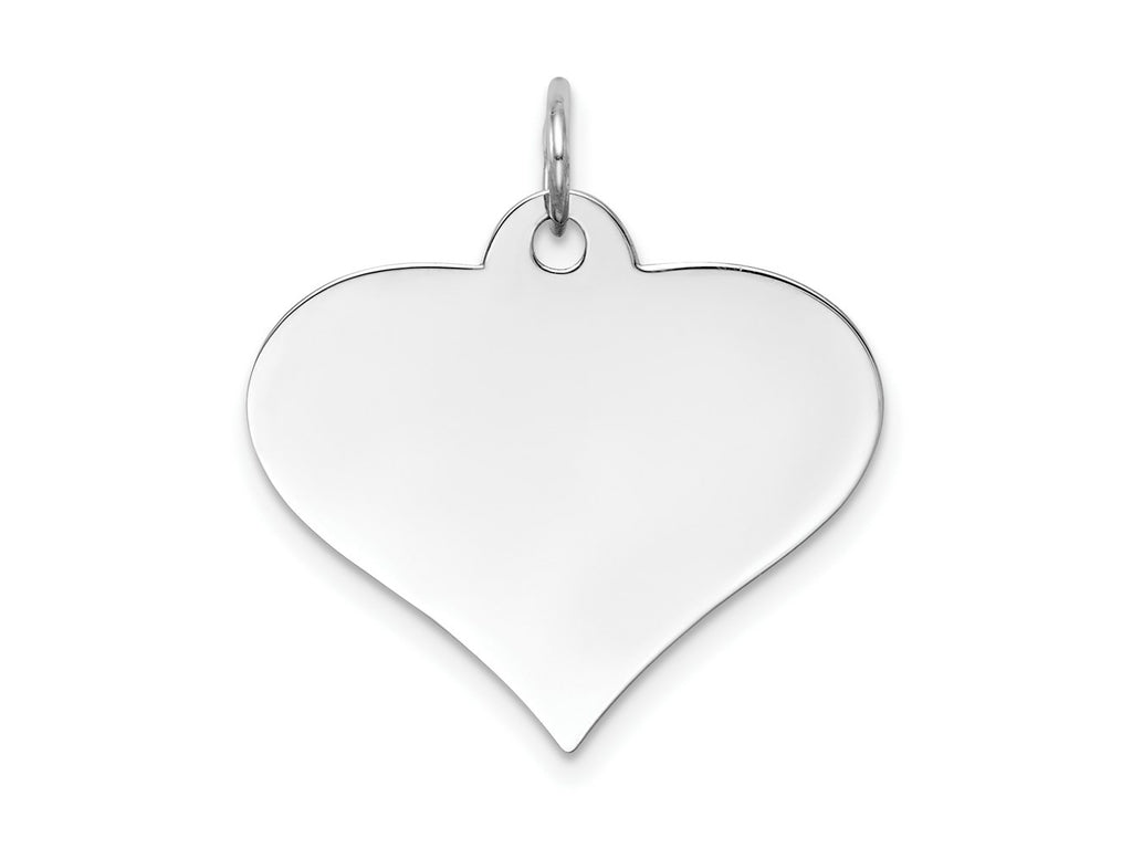 FJC Finejewelers 14 kt White Gold Plain .018 Gauge Engraveable Heart Disc Charm 22 mm x 22 mm
