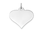 FJC Finejewelers 14 kt White Gold Plain .018 Gauge Engraveable Heart Disc Charm 22 mm x 22 mm