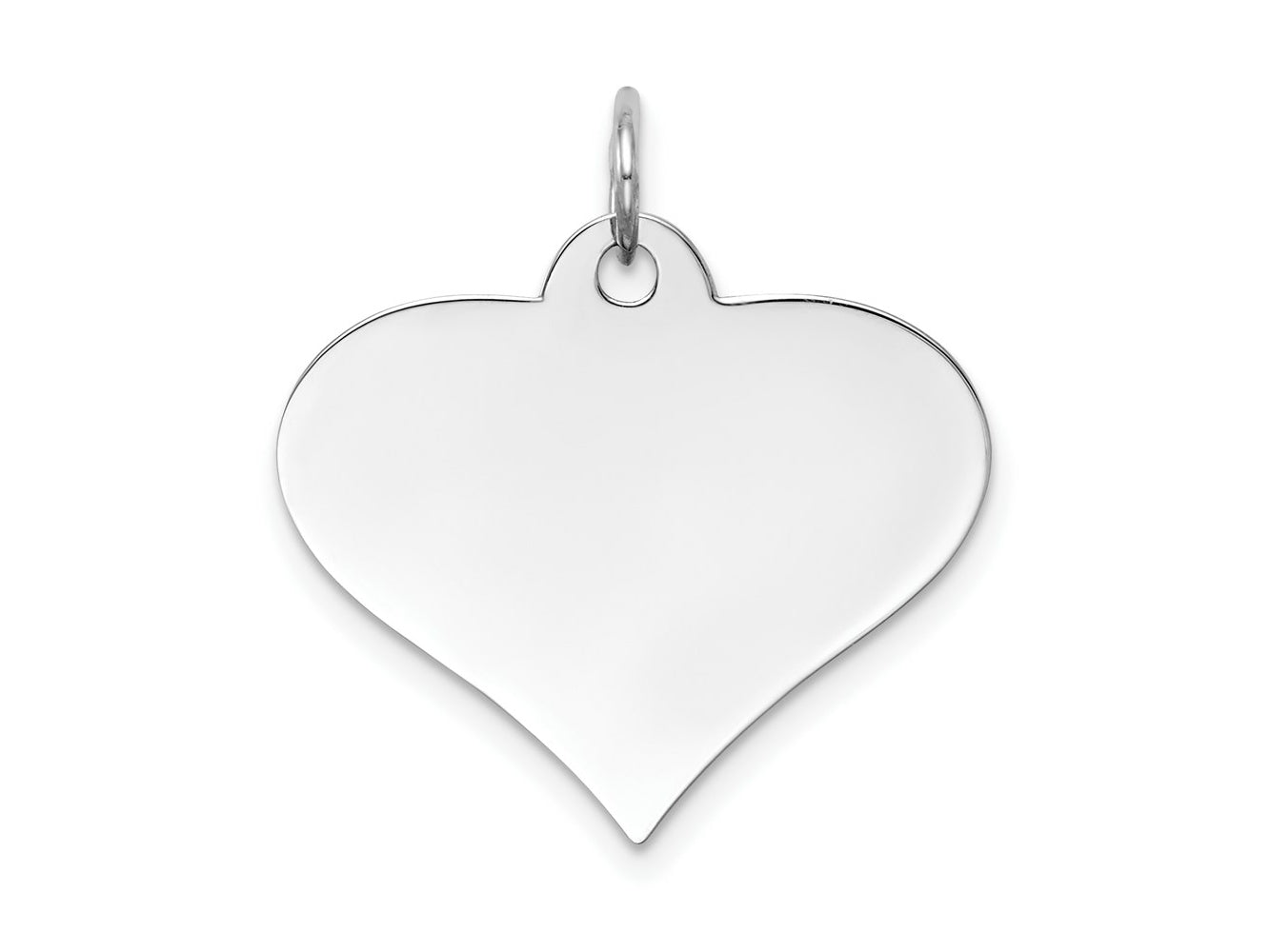 FJC Finejewelers 14 kt White Gold Plain .018 Gauge Engraveable Heart Disc Charm 22 mm x 22 mm