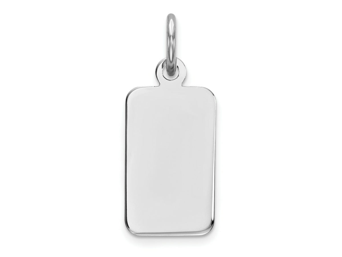 FJC Finejewelers 14 kt White Gold Personalized Plain .009 Gauge Rectangular Engravable Charm 21 x 8 mm