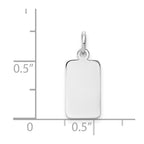 FJC Finejewelers 14 kt White Gold Personalized Plain .018 Gauge Rectangular Engravable Charm 21 x 8 mm