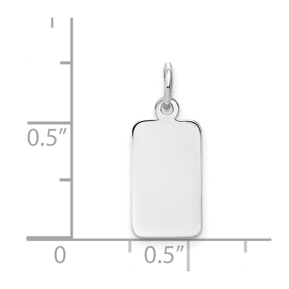 FJC Finejewelers 14 kt White Gold Personalized Plain .018 Gauge Rectangular Engravable Charm 21 x 8 mm